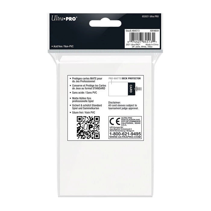 Ultra PRO Pro‑Matte Deck Protector Sleeves – Weiss – 100 Stück – 66×91mm-EvoCardNest