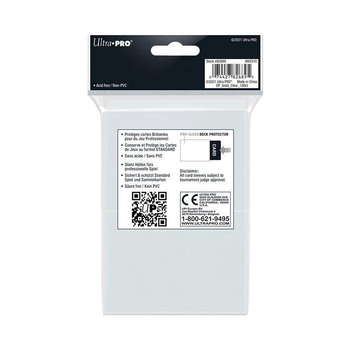 Ultra PRO Pro‑Gloss Deck Protector Sleeves – Weiss – 100 Stück – 66×91mm-EvoCardNest