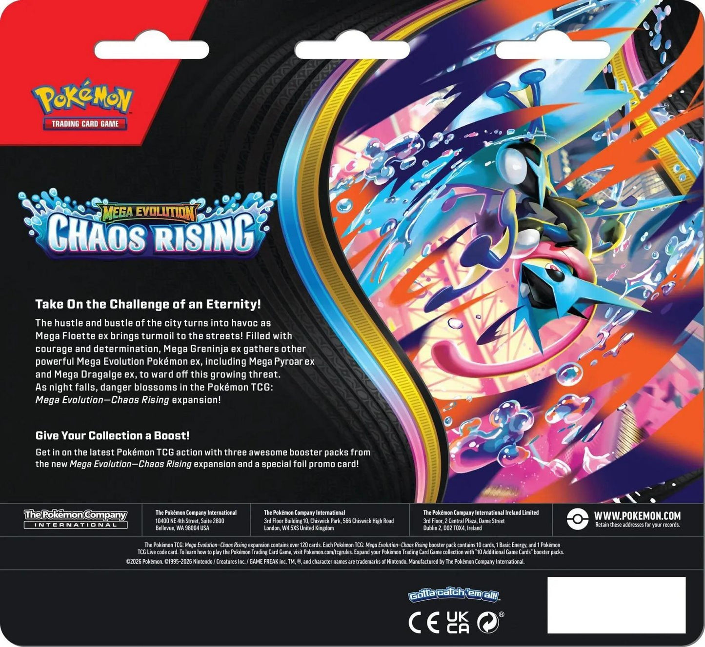 Pokémon TCG 3-Pack Blister Chaos Rising Englisch mit Promokarte